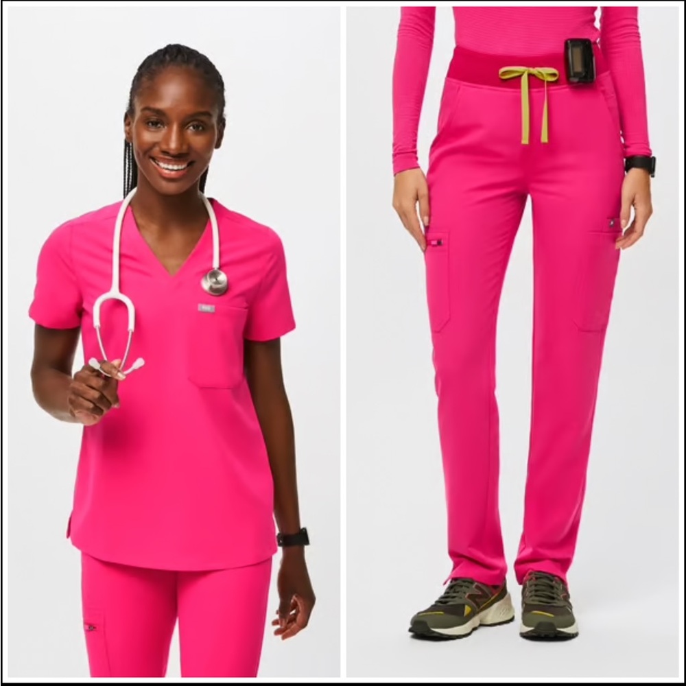 Figs Shocking Pink Scrub Set XL/XL TALL